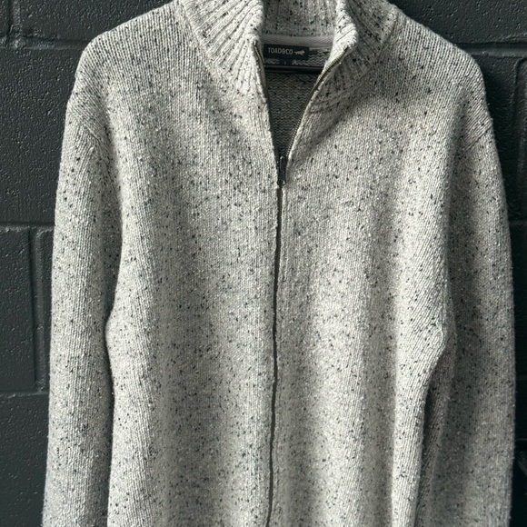 Toad&Co Speckled Gray Full Zip-Up Sweater - Picture 1 of 4